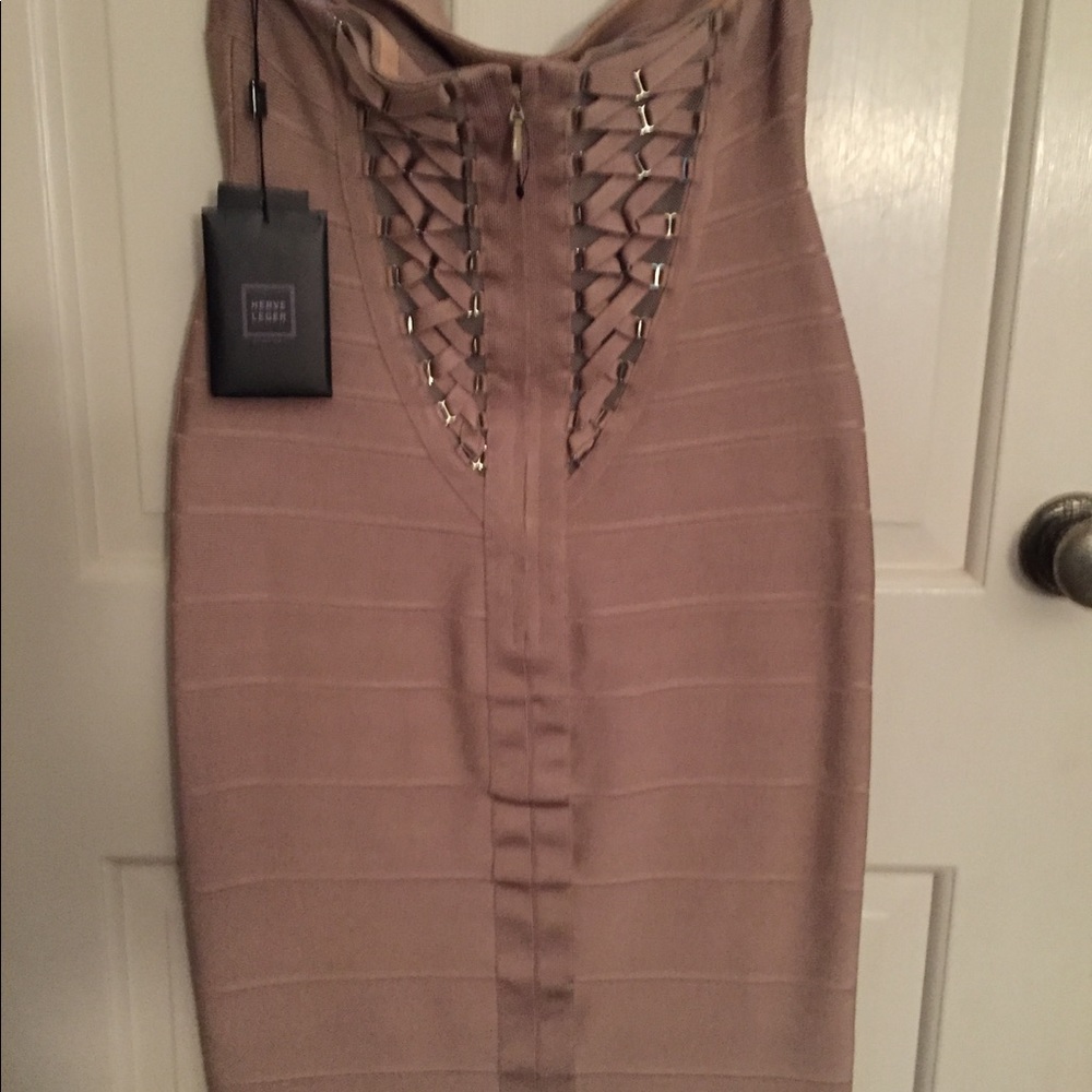 Herve Leger Strapless Corset back dress